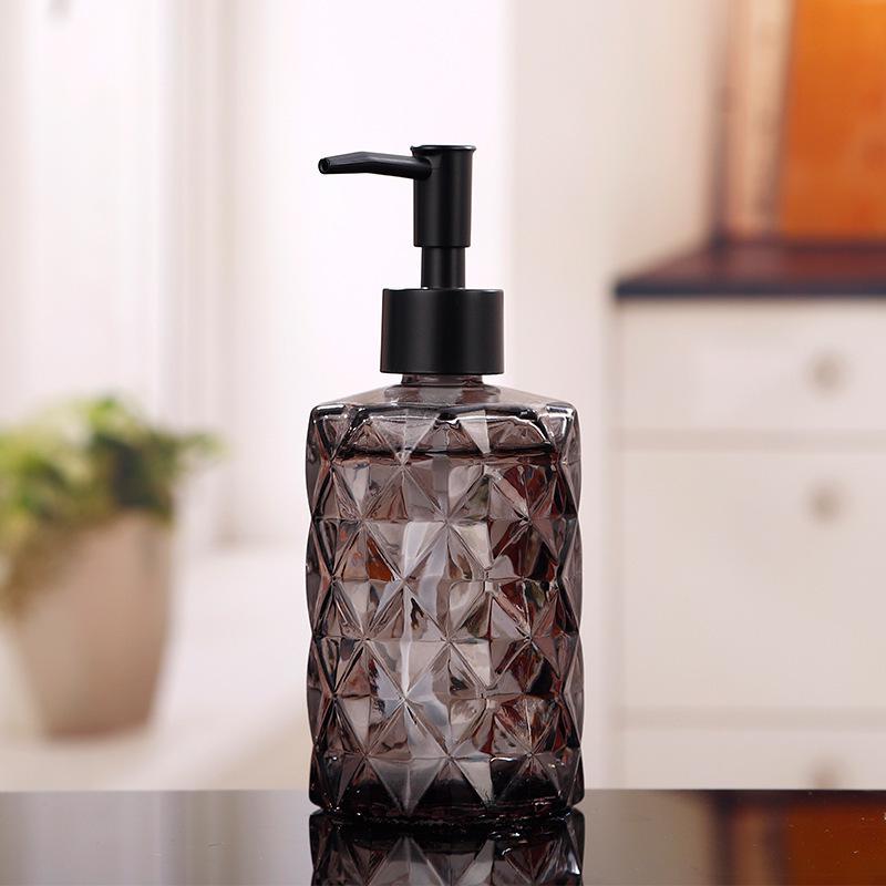 Elegant Oval Glass Pump Bottle for Shampoo, Shower Gel, Soap, and Hand Sanitizer