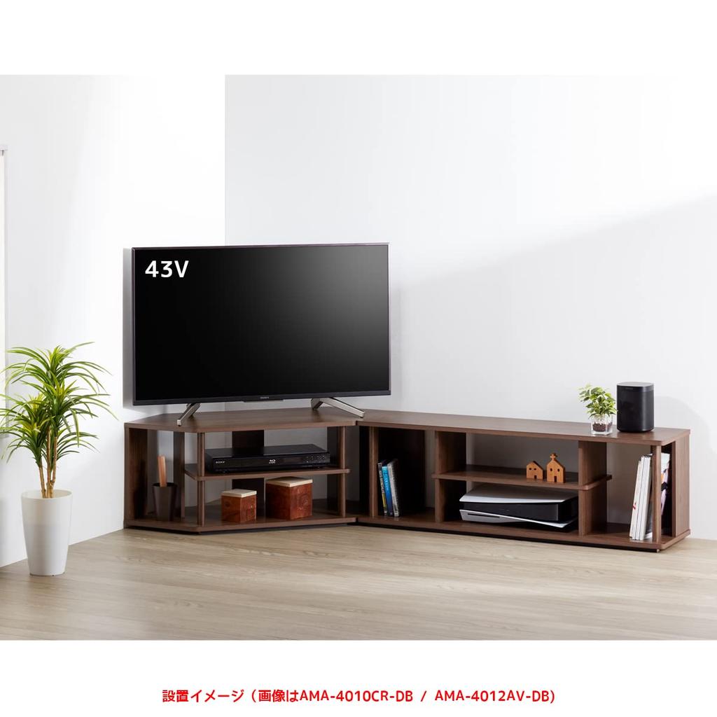 Asahi Wood Processing TV Stand Corner Rack Atra 43 Type Width 100cm Brown Support Wooden Vertical Storage Corner Compatible AMA-4010CR-DB