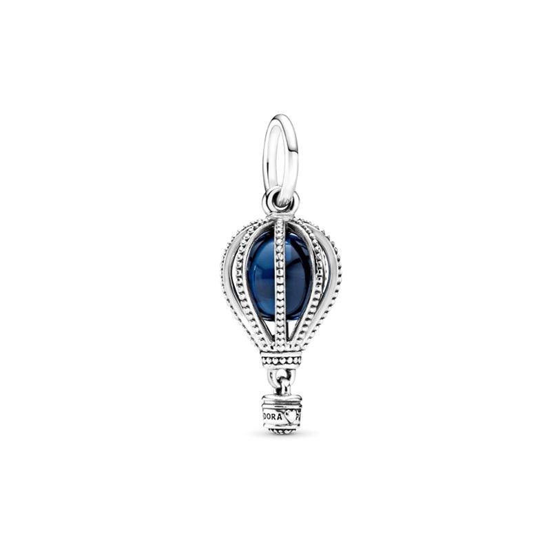 Pandora Blue hot air balloon ride charm blue 925 silver pendant for women 798064NMB