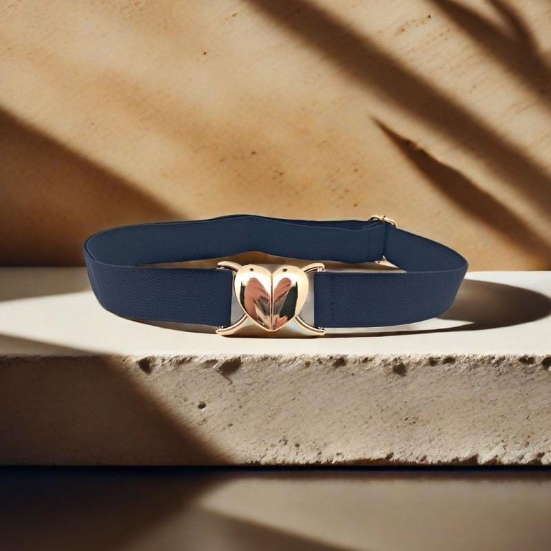 

Women s Adjustable High Elastic Waist Belt With Seamless Design Perfect For Dresses And Down Jackets Navy Adjustable