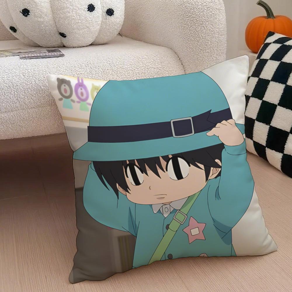 Cute Anime K-Kotaro Lives Alone Pillow Case Anti-dustmite Pillowcase Invisible zipper silky short plush Sofa cushion cover