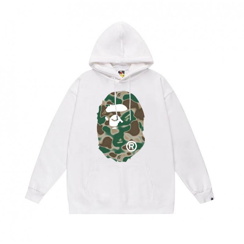 Mens Womens Streetwear Hoodie With Japanese Style Bape Print Loose Fit Cotton Pullover Winter