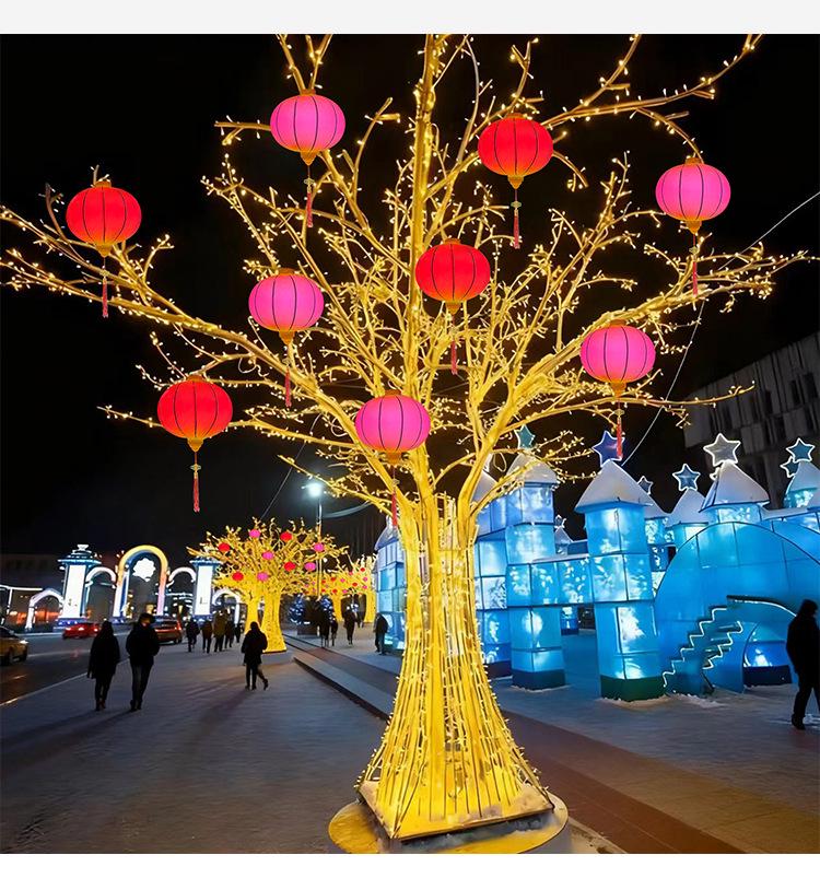 2026 Waterproof Red Lanterns for Outdoor Spring Festival Tree Decorations