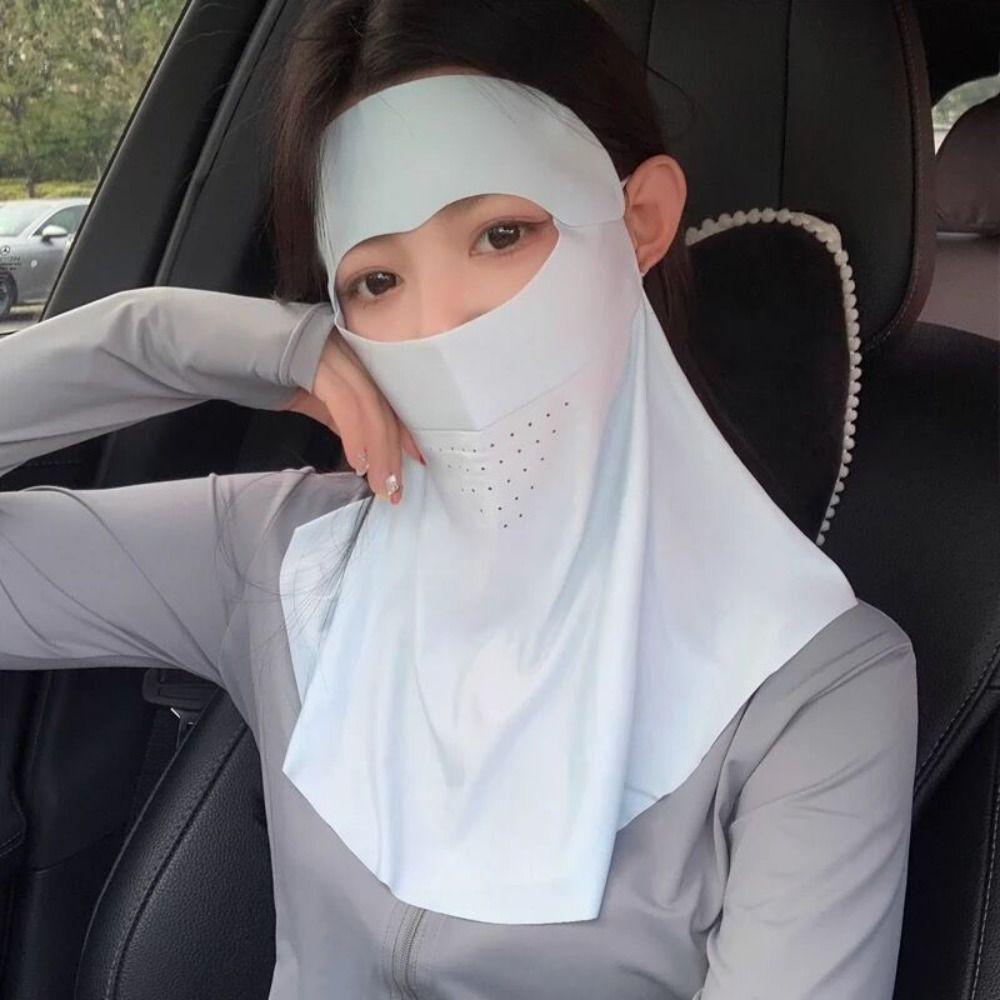 Sun Protection Mask Seamless Removable Mask UV Protection Long Veil Face Mask
