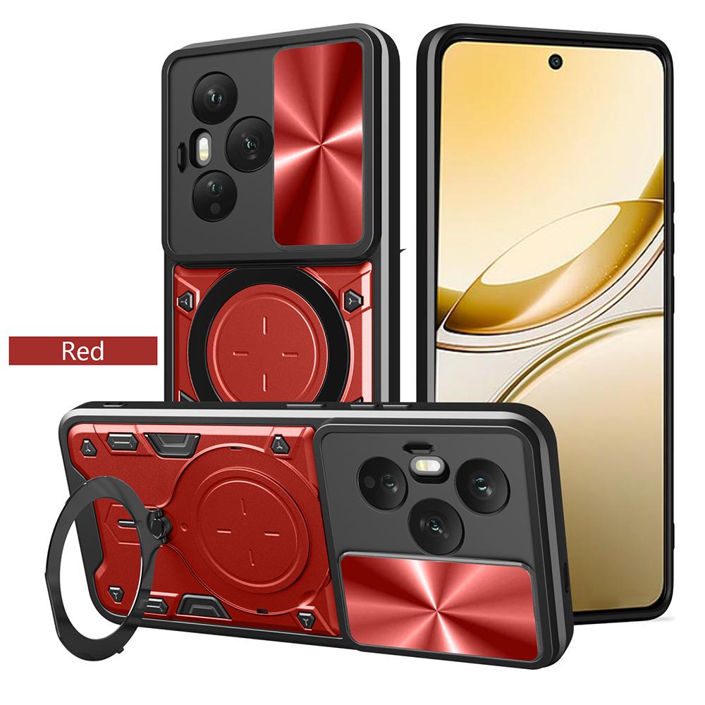 

Ring Stand Funda for Honor 400 Pro Global Case Slide Camera Magnetic Holder Protection Cover for Honor 400 Pro (Global) Capa Honor 400Pro(Global) червоний