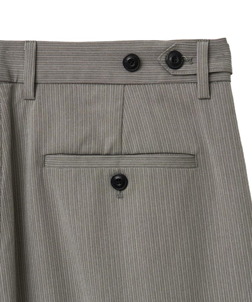 NOIRER Pinstripe Flare Slacks (Khaki Beige)
