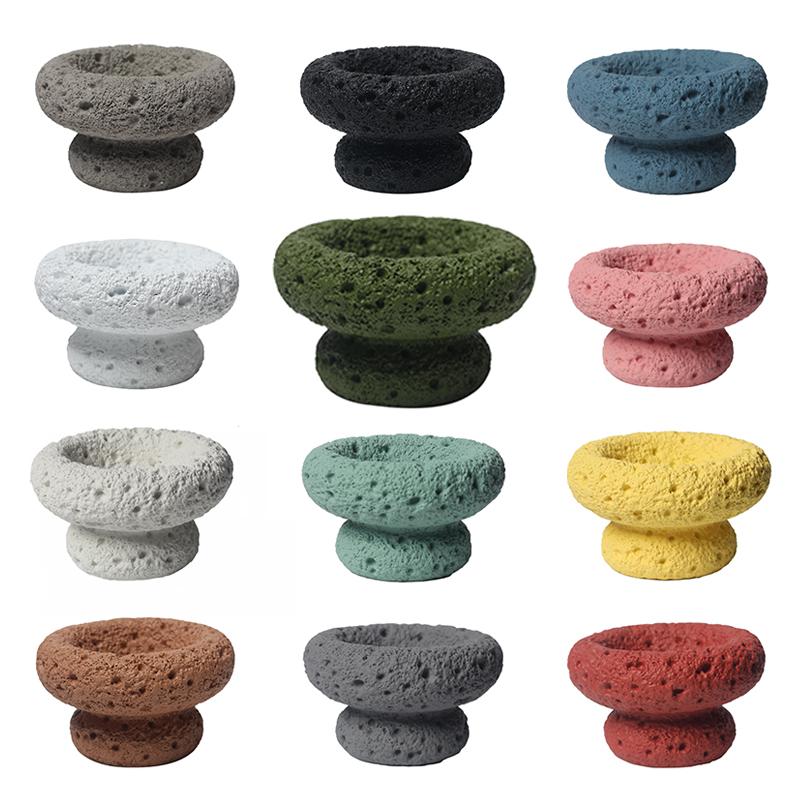 Cement Mini Flowerpot Imitation Volcanic Stone Candle Container Personality Textured Cactus Green Plant  Bonsai Flower Pot