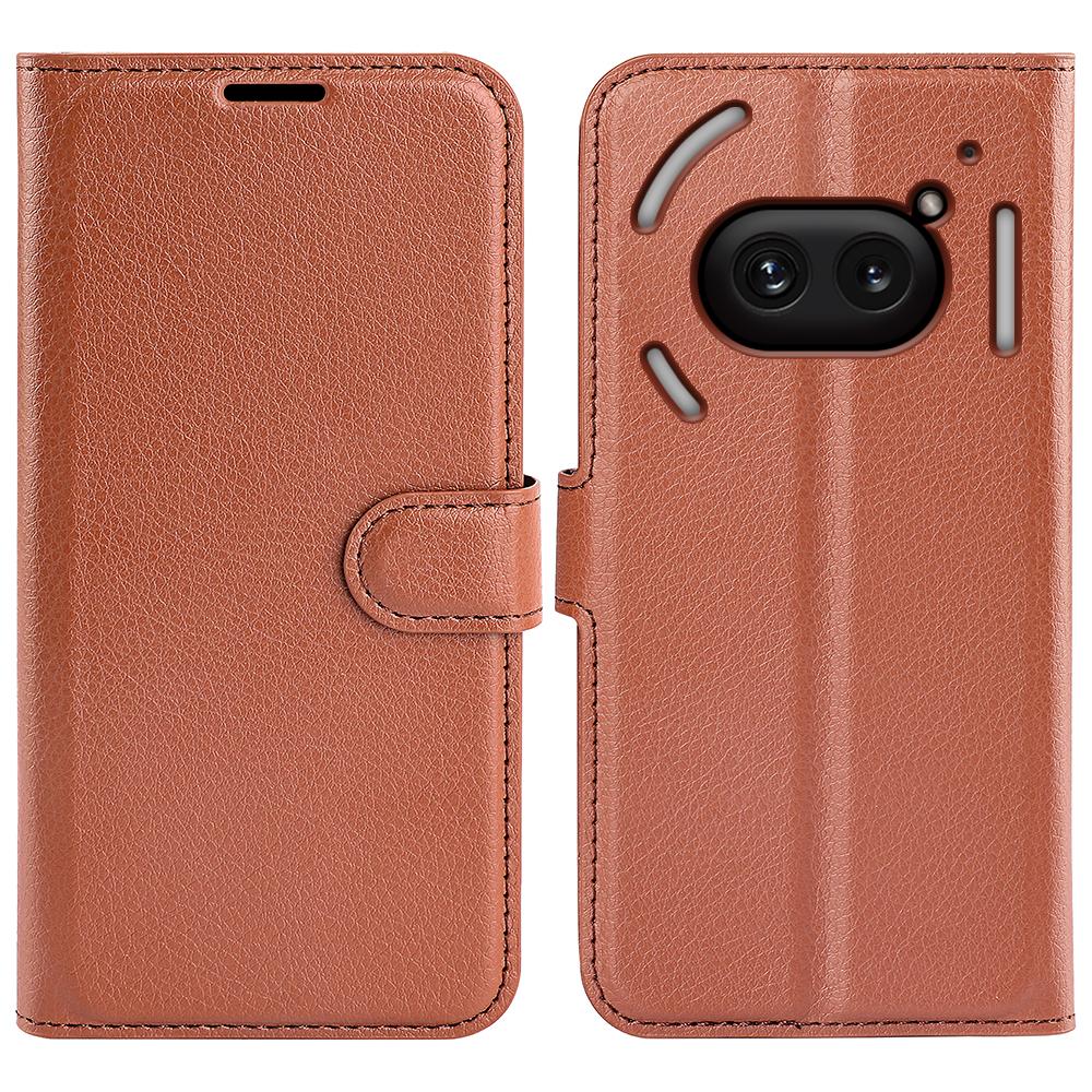 

Ни за что Телефон (2а) Плюс/Телефон (2а) Чехол Книжка Кожа Личи Текстура Подставка Держатель Карт Чехол для Телефона Brown