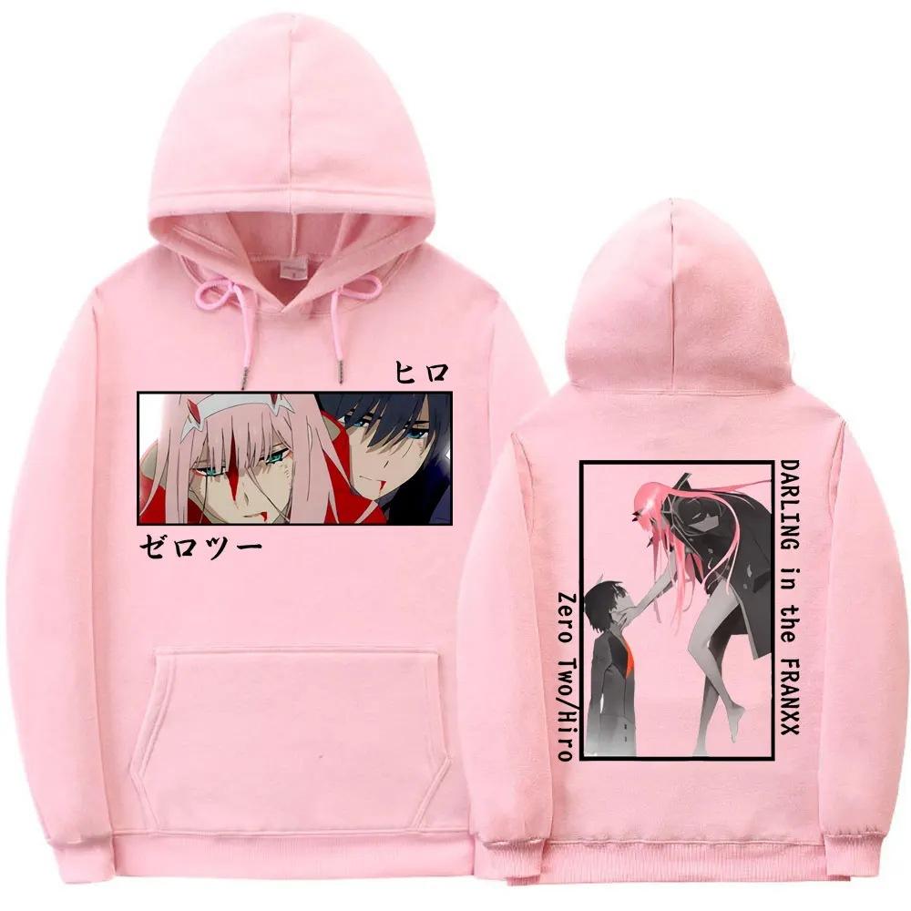 Japanese Anime Darling In The Franxx Zero Two Hiro Graphic Hoodies Autumn Winter Fleece Streetwear