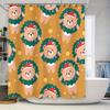 Adorable Christmas Lion Teddy Bear Santa Claus Christmas Decorative Shower Curtain Set Home Textiles Bathroom Decoration