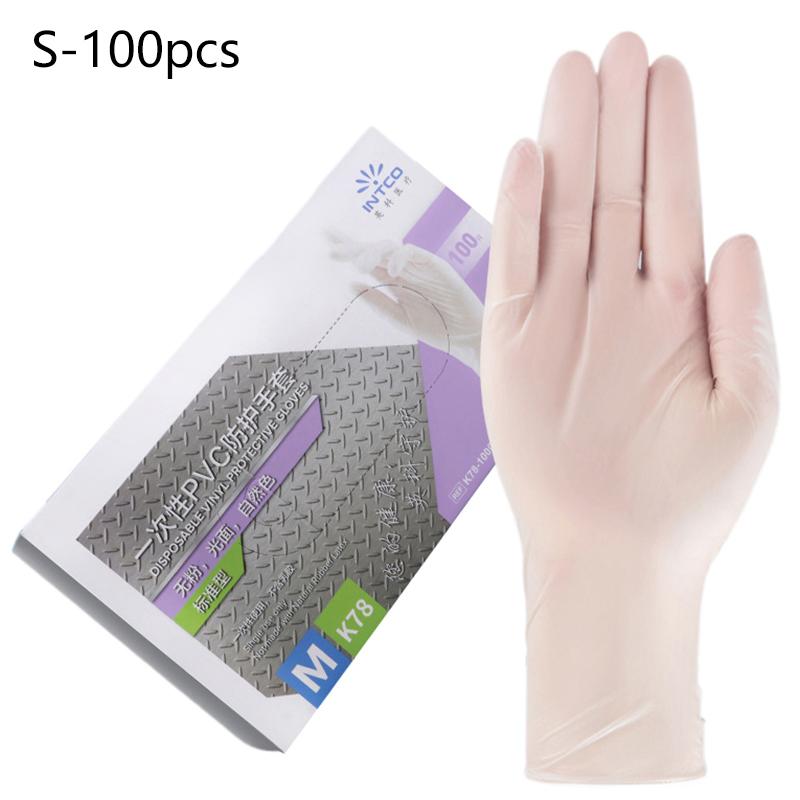 100 шт. Одноразовые ПВХ перчатки для выпечки, пищевые перчатки, утолщенные прозрачные перчатки для кухни S
