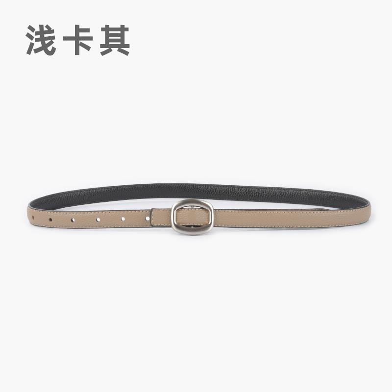 

Женский кожаный ремень из коровьей кожи первого слоя с узором личи, повседневный ремень для брюк и джинсов 105cm легкие хаки