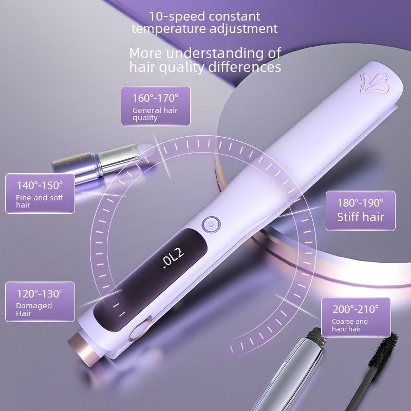 Dual-Purpose Curling & Straightening Iron for Hair: Compact & Fluffy Style Tool for Korean Students