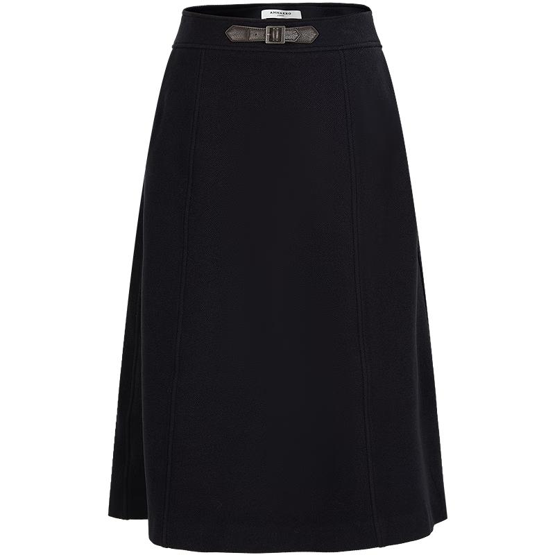 Jiuzi Annakou Women s Elegant French A-Line Midi Skirt L