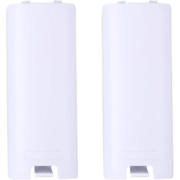 Trenro Запасная крышка батарейного отсека для контроллера Nintendo Wii, 2 шт., Замена задней крышки для пульта Nintendo Wii U – Белый