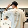 Paar doppelseitig bedrucktes Rundhals-T-Shirt Einfach Cool Fahrradmuster Vorne Zwei Radfahrer Linienzeichnung Hinten Baumwolle Radsport-Oberteile