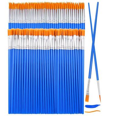 Set de 50 Pinceaux de Peinture Art Rond Plat Poils Nylon Pinceau à Peindre Pour Huile Acrylique Aquarelle Enfants/Artistes/Débutants/Étudiants