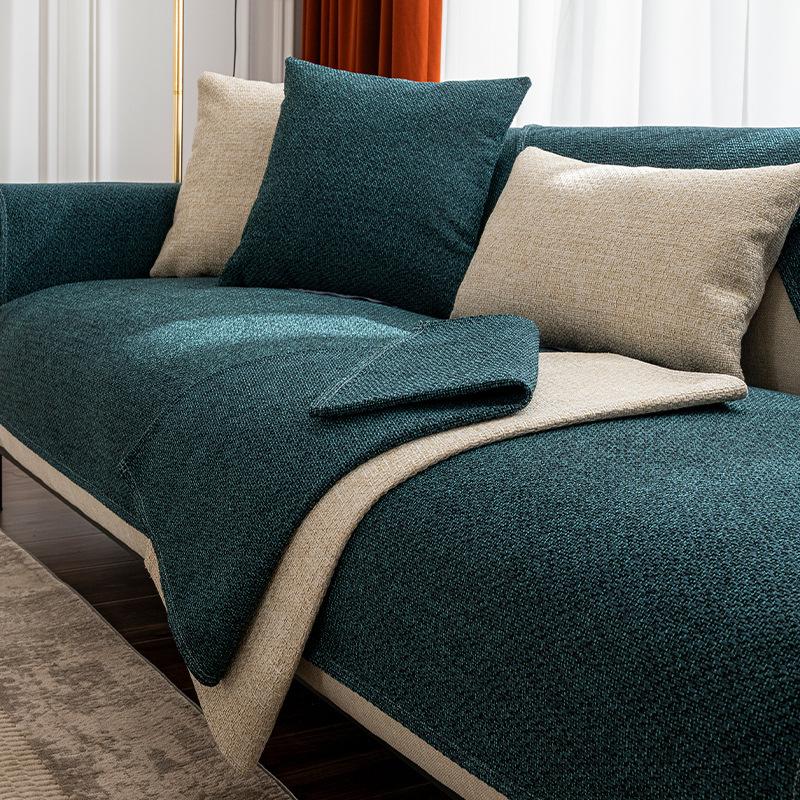 

Подушка для дивана в японском стиле из хлопка и льна для гостиной, универсальная однотонная тканевая подкладка на четыре сезона, нескользящий чехол для дивана 70*90cm