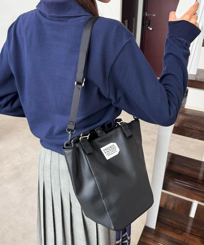 EC Exclusive Mini Tote Bag MISSION TOTE XS ECO LEATHER Limited Shoulder Bag Lightweight Plain Ladies FREE Black 221300672BLKFREE [Fredrik Packers]