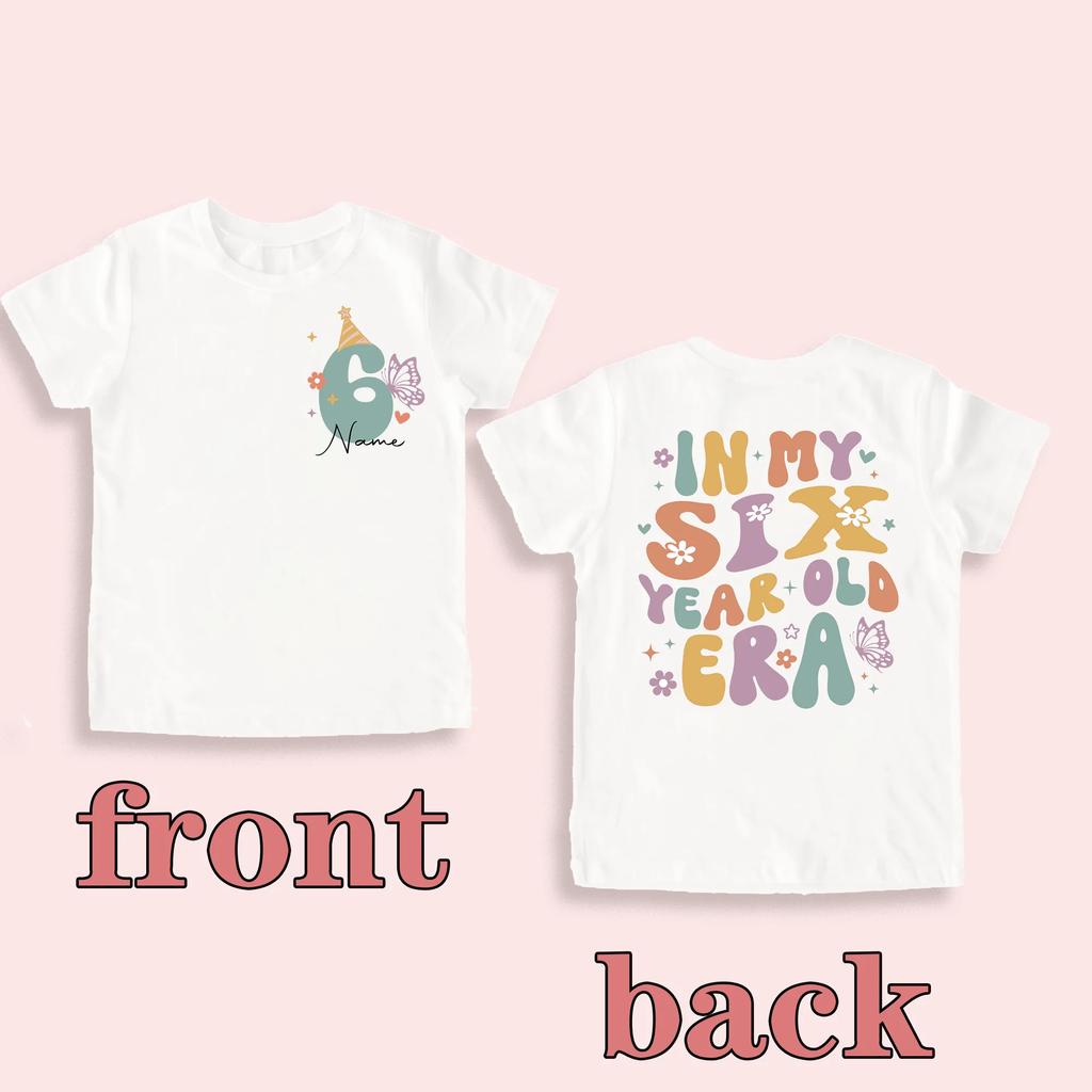 Personalised Girls Birthday Shirt Custom Name Kids 19 Year Birthday Party Outfit Child Short Sleeve Tshirt Girl Retro Tee Tops