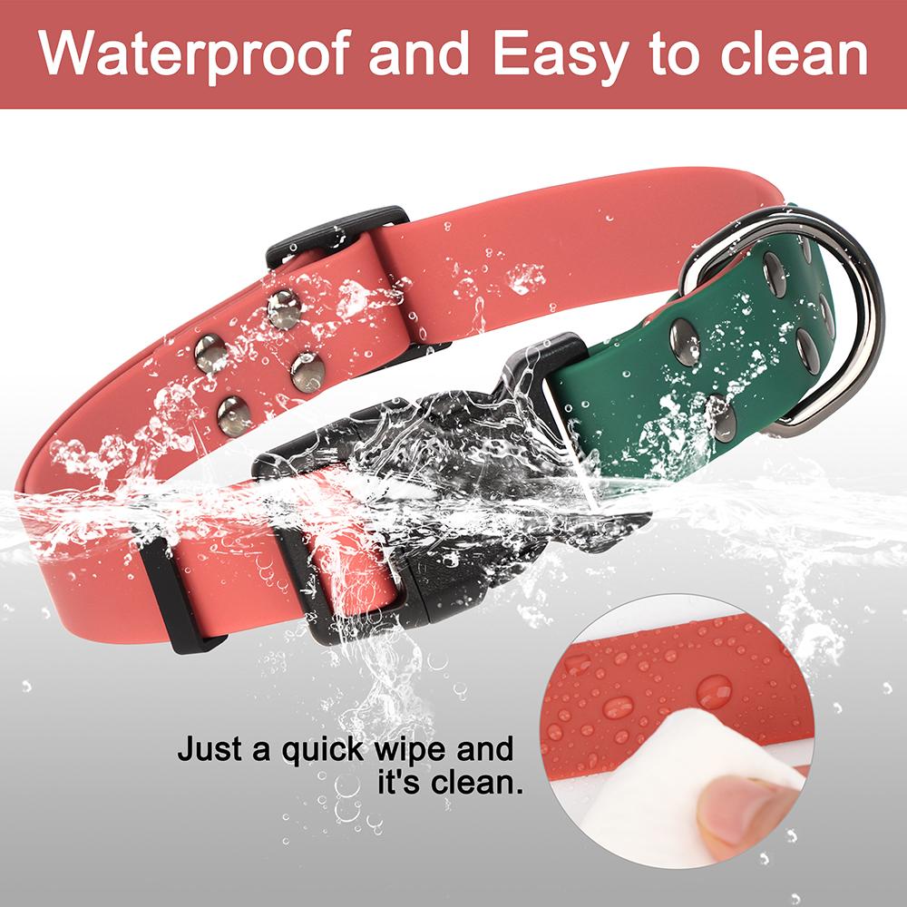 Waterproof Dog Collar PVC Pet Swimming Collars Anti Dirty Easy Clean Dog Rubber Collars For Small Medium Large Dogs Cats Pug