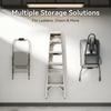 Ladder Holder Space Saving Steel Organizer Kit Ladder Storage Hooks Garage Organization for Concrete Wood Chair Furniture Tool