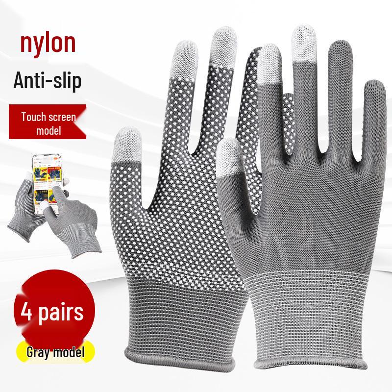 Breathable Non-Slip Nylon Summer Work Gloves - Unisex, Wear-Resistant, Sunscreen