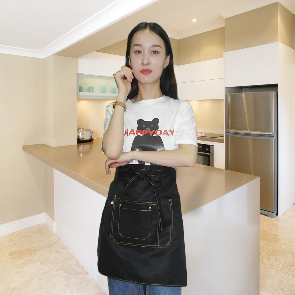 Nordic Style Sleeveless Denim Kitchen and Work Apron with Customizable LOGO