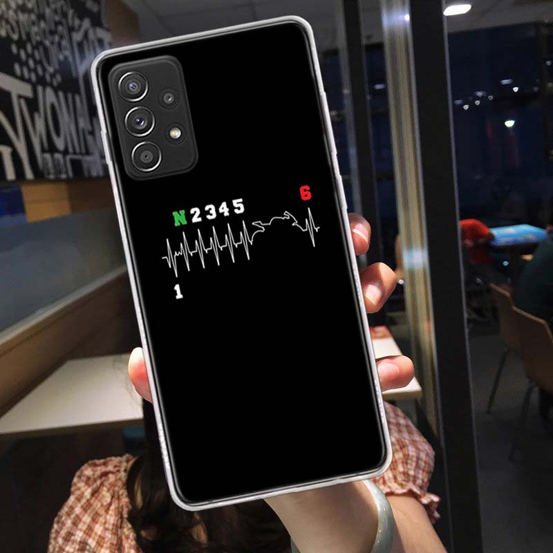Motorcycle Heartbeat Phone Case for Samsung A54 A57 A37 A17 A14 A15 A12 A24 A34 A55 A35 A25 A52S A07 A05S A04S A22 A32 A72 Galax
