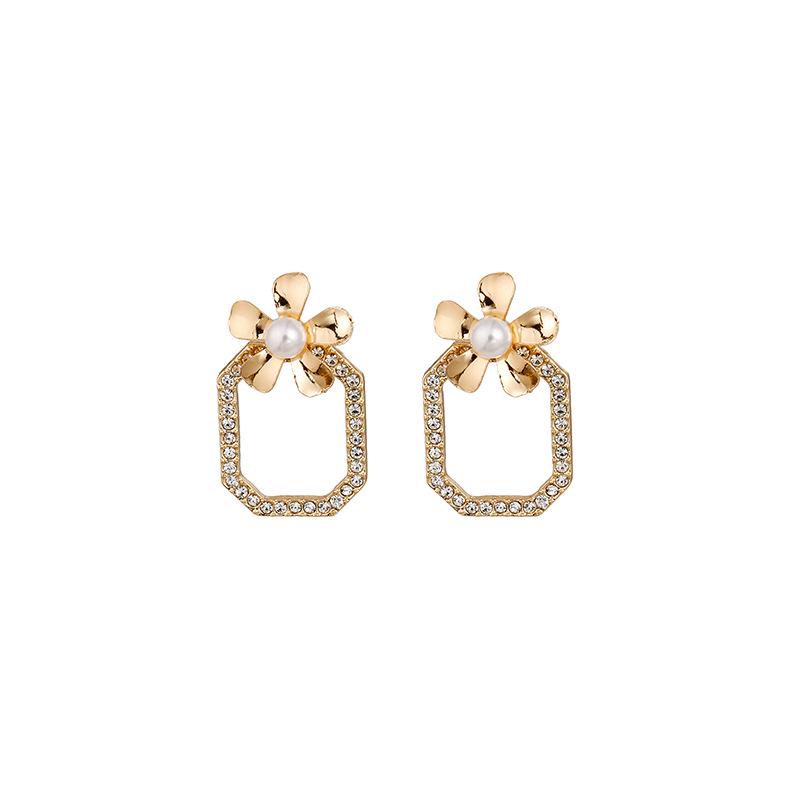 Silver Needle Inlaid Diamond Tassel Earrings with Pearl Butterfly Design