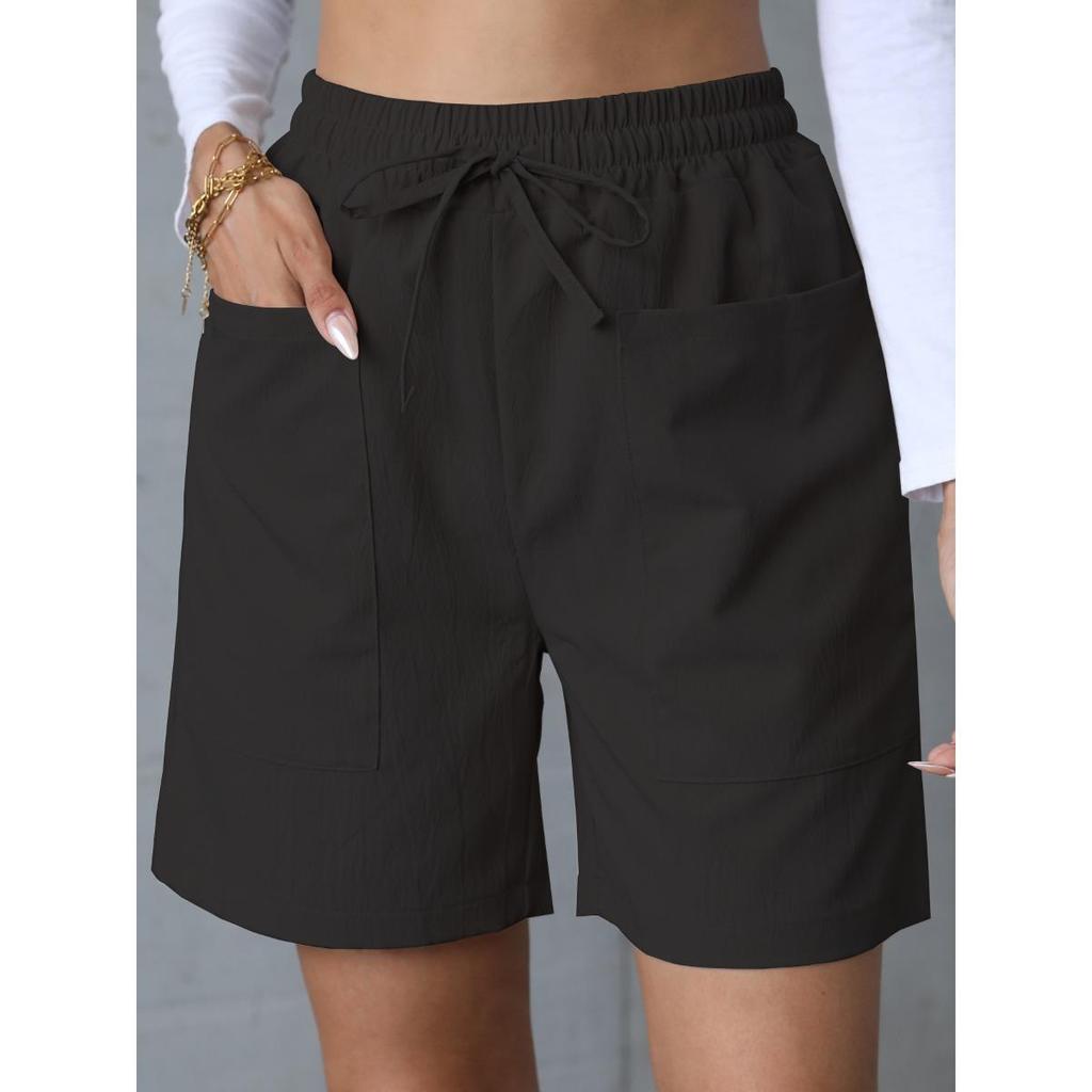Summer New Style, Loose Fit, Linen, Casual Shorts, Solid Color, Plus Size, High Waist, Wide Leg Pants for Women