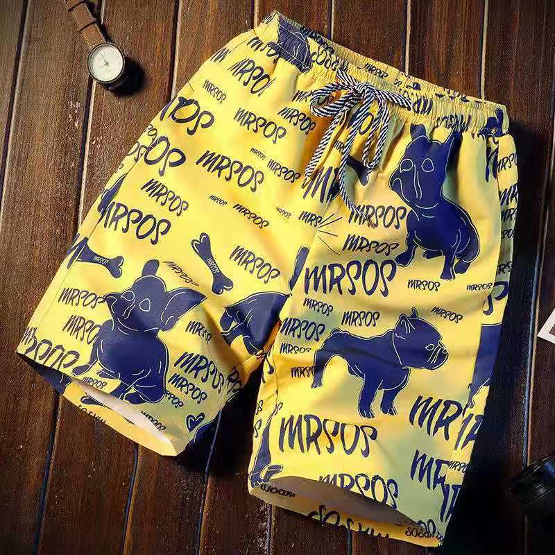 Sommer-Strandhose mit Surf-Print, lockere, lässige Caprihose