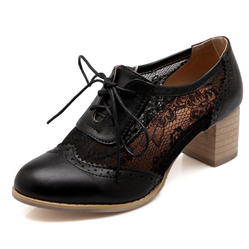 

Женские туфли лоферы на высоком каблуке, модная шнуровка, черные, белые, обувь для вечеринок на каблуке, женская обувь, весна-лето 2025 39 чёрный