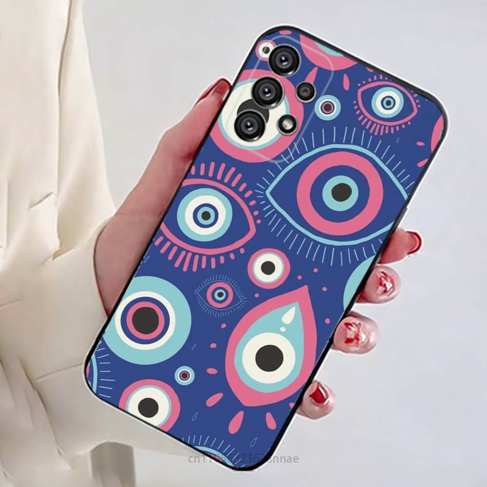 

Lucky Eye Blue Evil Eye Print Phone Case for Samsung Galaxy A73,23,53,33,14,24,13,72,22,52,32,54,A34 Soft Cover Samsung A20S
