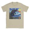 Cool Japanese Monster Starry Night T-Shirt Men Round Collar Cotton T Shirts  Short Sleeve Tee Shirt Gift Idea Clothing