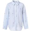 Betu Women's Striped Bow-Knot Print Lapel Shirt Jacket