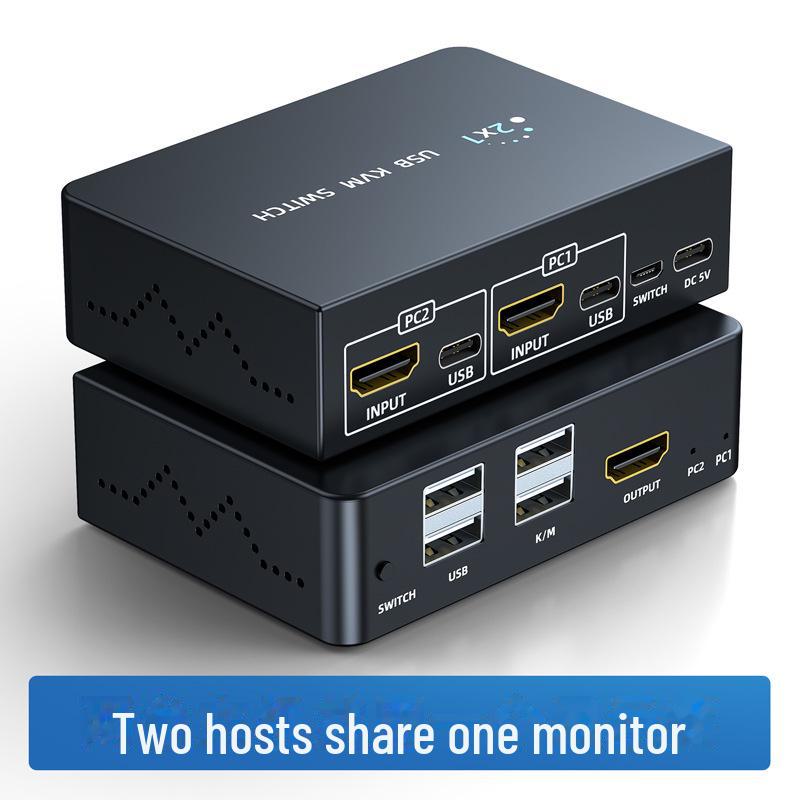 

4K HDMI KVM-переключатель: 2 входа 1 выход для клавиатуры/мыши