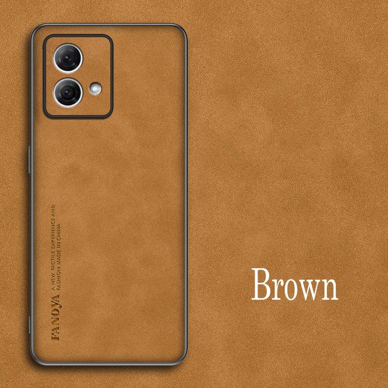 

Luxury Sheepskin Leather Shockproof Silicone Case For Motorola Moto G04 G14 G24 G34 G84 G54 G04S G64 G64Y Power Phone Case Cover For Moto G04 4G коричневый