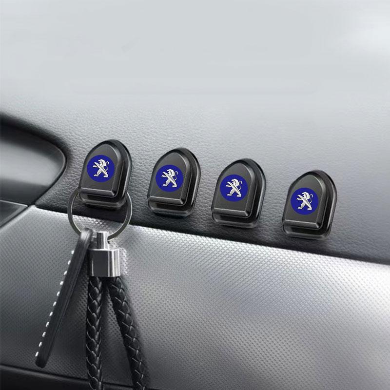 Mini Car Hooks Black Self Adhesive Invisible Hooks Interior Storage Holder For Peugeot 308 408 508 RCZ 208 3008 2008 206 207 108 406 407 408 206 207