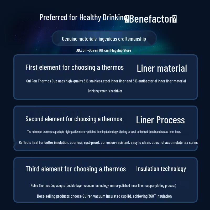 Guiren 316 Stainless Steel Quick-Open Tea Infuser Thermos