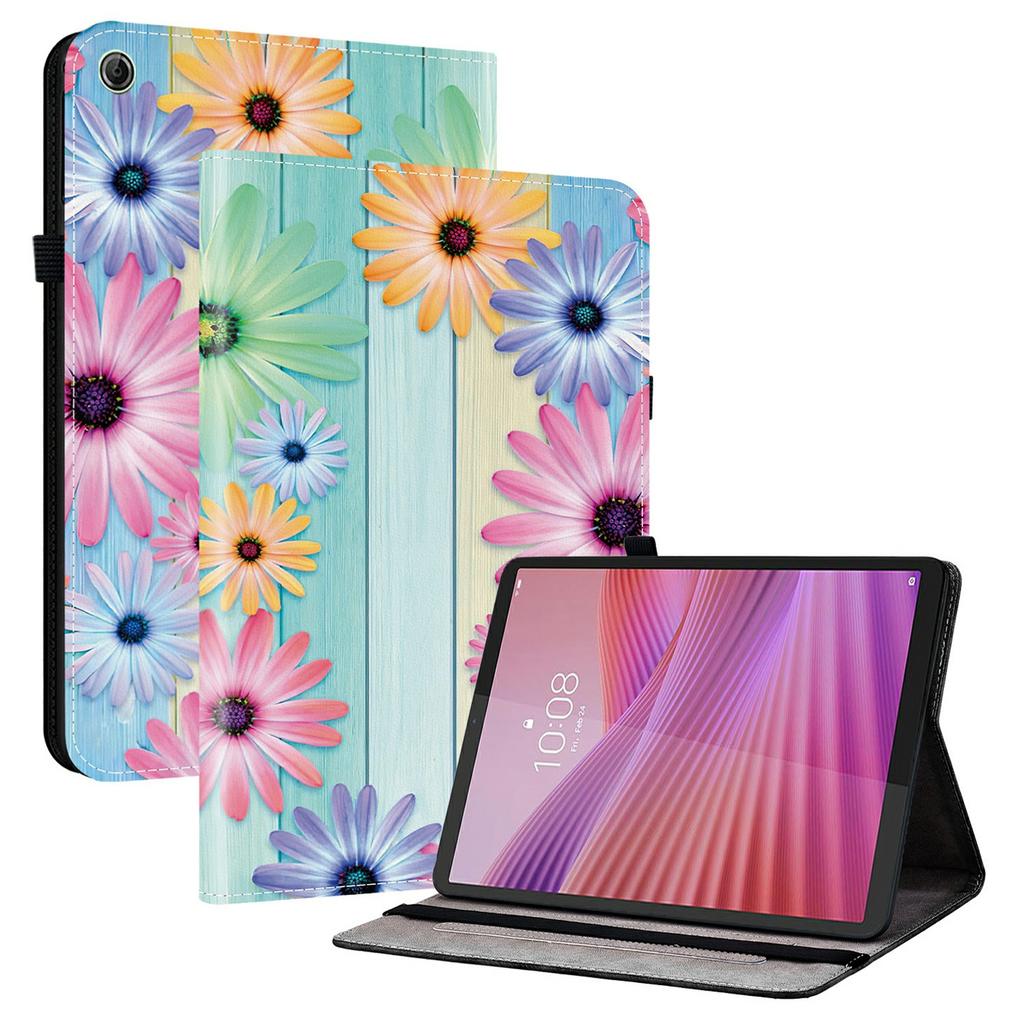 For Lenovo Tab K9 Leather Case Pattern Printed Stand Tablet Cover with Card Slots