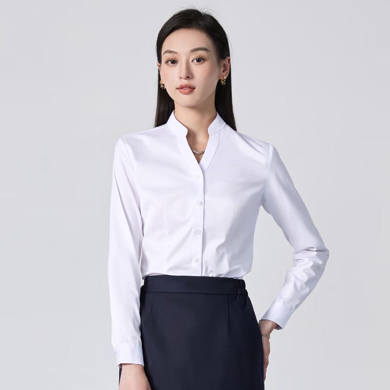 Women's Long-Sleeve Stand Collar Professional Shirt