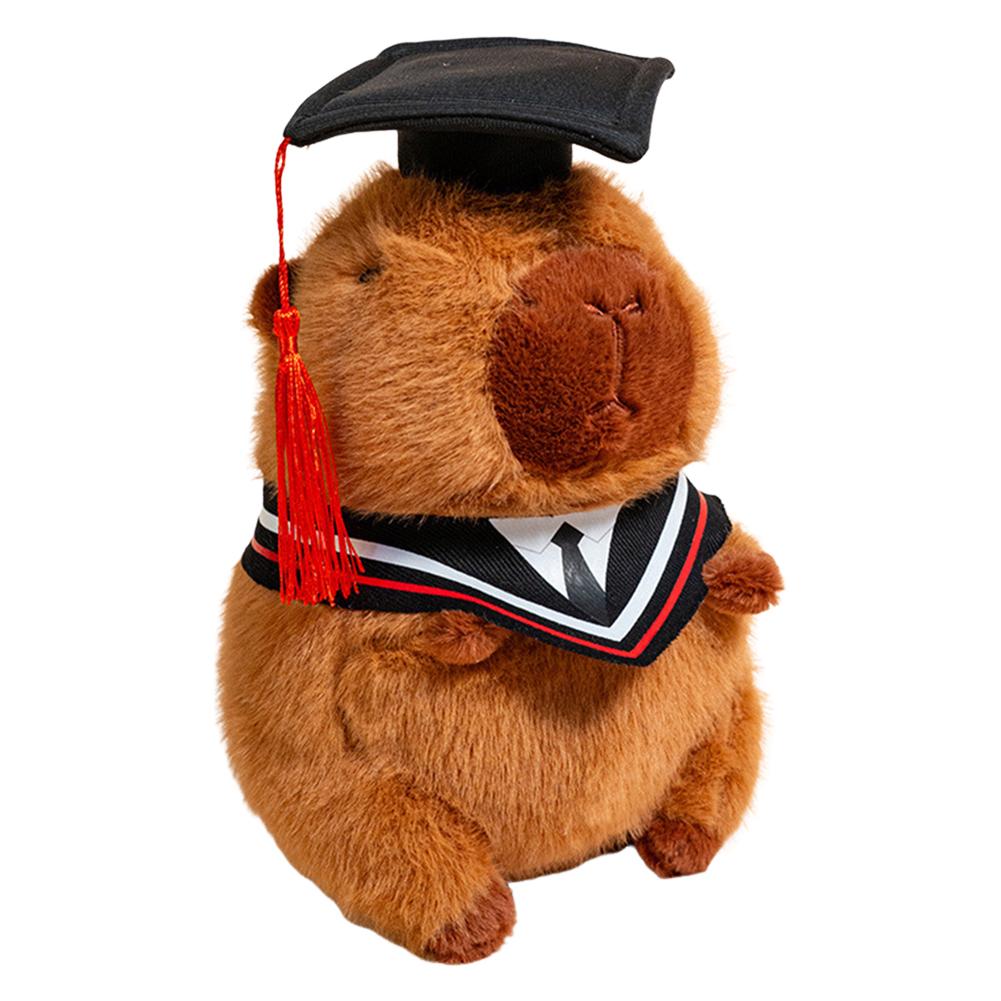 Graduation Cap Plush Capybara Creative Graduating Capybara Plush 25cm Stuffed Capybara Dolls for College Students