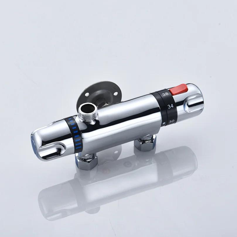 Zinc Alloy Chrome Thermostatic Shower Faucet Mixer Valve Dual Handle Bathroom Bathtub Shower Faucet Cold /Hot