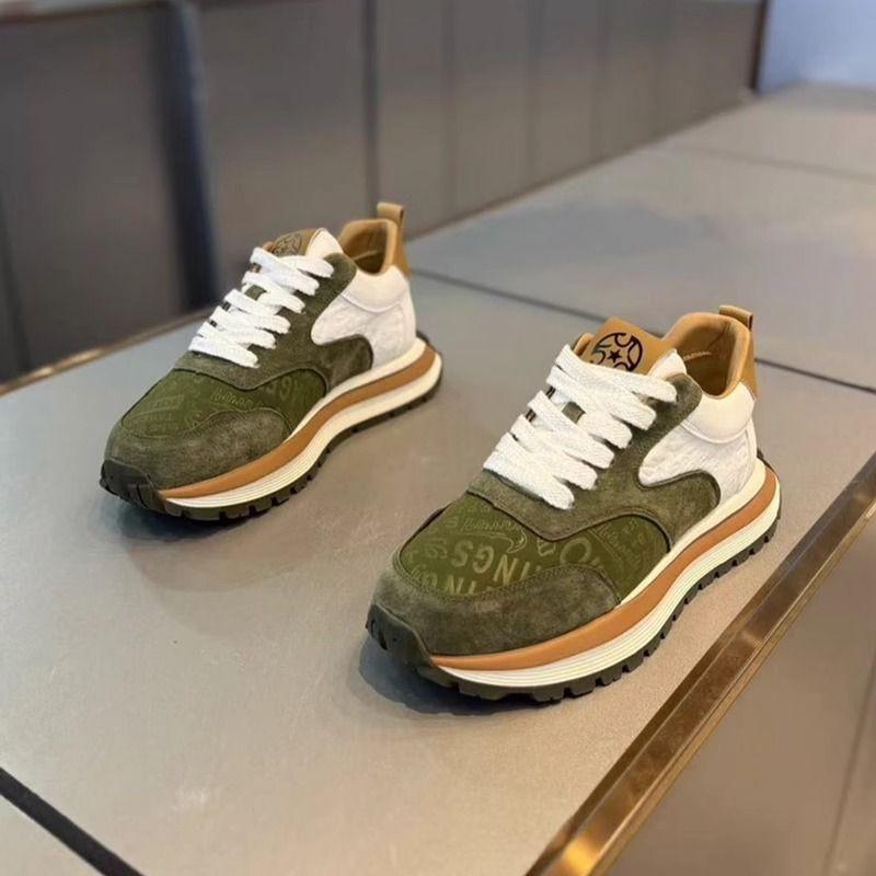 Chaussures plates à fond épais pour hommes, antidérapantes, confortables, à lacets, décontractées et sportives. 39 зелёный