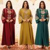 AB430 Women's Embroidered Cord Pullover Dress Robe