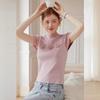 Women's French Sweet 3D Floral Slim Knit Top