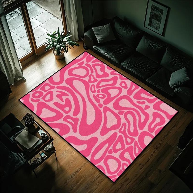 Abstract Wave Carpets Collection of 7 Bright Colors Non Slip Large Area Rugs for Living Room Washable Soft Home Decor Mats