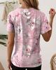 Floral Print Casual T Shirt Crew Neck Short Sleeve Tee For Women Summer Holiday Travel And Daily Outfits