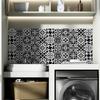 Jiroka Tile Wallpaper Mosaic Tile Set of Wall for and Black Wall DIY Wallpaper Decoration 24 Stickers, Stickers, Stickers, 24, Nordic-Style Stickers,